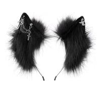 XAGMODSHN Bandeaux faits à la main avec oreilles de loup pour chaton fille Cosplay Cosplay Fourrure pour bal masqué Halloween Cosplay fête bandeau oreilles de chat en vrac