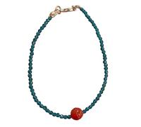 XAGMODSHN Bracelet de perles entrelacées de style vintage avec des designs portables pour femmes, occasions décontractées ou formelles, 17cm+5cm extension chain, Matériaux mélangés