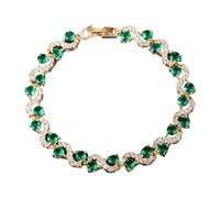 XAGMODSHN Bracelet rivière élégant avec pierres rondes en oxyde de zirconium pour femme - Accessoire de fête, perimeter:18cm, Métal
