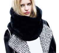 XAGMODSHN Cache-cou d'hiver élégant avec cheveux synthétiques thermiques pour peaux sensibles par temps froid - Accessoire de voyage élégant en faux cheveux, Noir , Taille unique