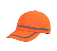 XAGMODSHN Casquette de baseball à bande réfléchissante pour les travailleurs de l'assainissement pour améliorer la visibilité, protection solaire, orange fluo, 57