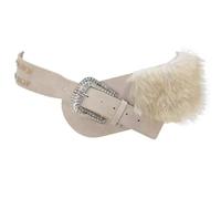 XAGMODSHN Ceinture multifonction en polyuréthane - Unisexe - Accessoire d'hiver confortable - Pour sous-vêtements thermiques - Pantalon de ski - Ceinture en fausse fourrure, beige, taille unique