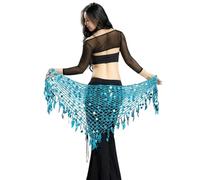 XAGMODSHN Chaîne de taille à paillettes étincelantes - Ceinture de danse indienne - Écharpe de hanche - Accessoire de mode bruyant - Accessoires de danse du ventre scintillants, b, taille unique