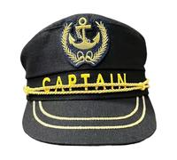 XAGMODSHN Chapeau de capitaine vintage classique design marin doux taille réglable pour cosplay et usage quotidien voile mode marin coton, Noir , taille unique