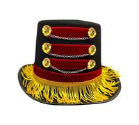 XAGMODSHN Chapeau de magicien sur le thème du cirque respirant à bord court idéal pour les costumes de cosplay en coton unisexe