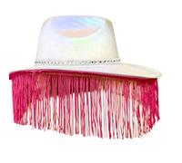 XAGMODSHN Chapeaux de cowboy à paillettes pour adultes avec franges de couleur pour femme, cowgirl occidentale, spectacles, spectacles, photographie, chapeau pour feutres, hommes, feutres, avec