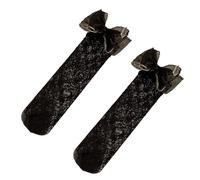 XAGMODSHN Chaussettes longues coréennes élégantes en dentelle creuse pour enfants filles mignonnes perles bordure nœud uniforme scolaire chaussettes tendance, Noir , Taille unique