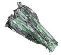 XAGMODSHN Chaussettes longues en dentelle creuse scintillante avec pompons et paillettes scintillantes pour filles, Vert, Taille unique