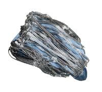 XAGMODSHN Chaussettes longues en dentelle creuse scintillante avec pompons et paillettes scintillantes pour filles, bleu ciel, Taille unique