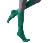 XAGMODSHN Chaussettes longues pour femme - Couleur unie - Cinq doigts, vert foncé, Taille unique