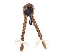 XAGMODSHN Coiffe décorative tressée pour animal domestique avec nœud décoratif pour rassemblements de costume d'oie, facile à porter, fibre synthétique, accessoire pour cheveux, perruques tressées
