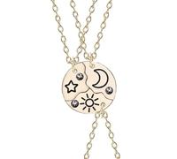 XAGMODSHN Collier à breloques célestes tendance, soleil, lune, nuage, étoile, pendentif géométrique unique, cadeau pour meilleur ami, Circle 3.4*3.4cm Chain length 45+5cm, Métal