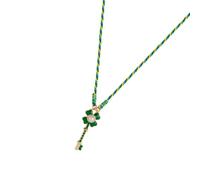 XAGMODSHN Collier avec pendentif en forme de goutte d'huile à quatre feuilles porte-bonheur coloré - Bijou léger et délicat pour un usage quotidien ou des occasions spéciales, taille unique, Comme