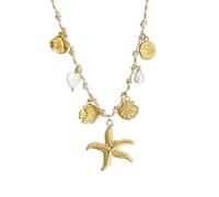 XAGMODSHN Collier avec pendentif tortue étoile de mer réglable en plaqué or, Pendants:size:12-20mm Chain length:40+5cm, Cuivre