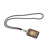 XAGMODSHN Collier convivial avec pendentif en bois d'ébène sculpté - Design tibétain détaillé - Pour porter au quotidien - Amulette bouddhiste, taille unique, Comme décrit, Comme décrit.