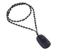 XAGMODSHN Collier médaillon délicat en faux jades incarnant les bénédictions des Bouddhas et l'énergie positive, bijoux individualisés de bouddhas en pierre précieuse amulette de protection, One Size