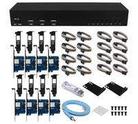 XAGMODSHN Contrôleur KVM professionnel 8 ports transmission vidéo 8 hôtes partagent 1 clavier affichage 1080p @ 60 Hz pour commutateur KVM V1 en métal avec partage de claviers