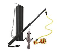 XAGMODSHN Corde à taquiner pour chien avec tige extensible et corde en nylon pour jeu interactif, canne à taquiner portable pour animal domestique