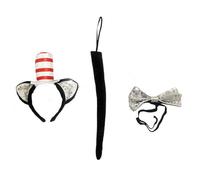 XAGMODSHN Costume de chat avec queue de chat, nœud papillon, gant et bandeau, déguisement d'animal pour enfants et femmes, tenue d'Halloween sur le thème des animaux
