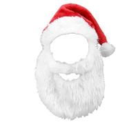 XAGMODSHN Costume de Père Noël long blanc Clauses Chapeau Barbe et Perruques Ensemble pour fête Cosplay Costume Accessoires Barbe Moustache avec chapeau
