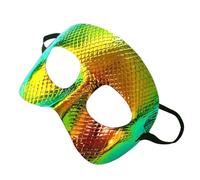 XAGMODSHN Demi-visage métallique élégant avec doublure en mousse respirante, portable, accessoire de costume d'Halloween pour événement