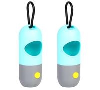 XAGMODSHN Distributeur de sacs à déjections canines lumineux à LED pour promener votre chien en toute sécurité la nuit pour assurer un animal de compagnie facile à changer