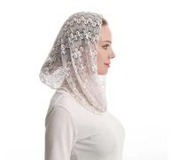 XAGMODSHN Écharpe élégante en dentelle confortable en polyester solide pour les moments spirituels ou les voyages
