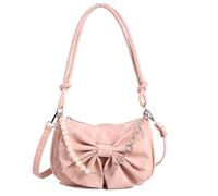 XAGMODSHN Élégant joli sac à bandoulière pour femme avec nœuds, intérieur spacieux, sangle réglable pour plus de confort, sac sous les aisselles en polyuréthane, grand sac sous les bras, b, One Size