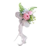 XAGMODSHN Élégante décoration de chaise de voiture de mariée bleue en tissu synthétique pour mariage extérieur événement de mariage fleurs de voiture de mariage, a, taille unique