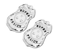 XAGMODSHN Ensemble De 2 Pièces D'insignes Shérif en Métal pour Déguisement Jouet Jeu Rôle Éducatif Conception Sûre Et en Fer Insignes Flics Qualité Professionnelle