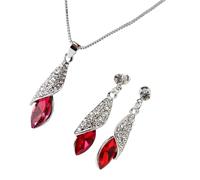 XAGMODSHN Ensemble De Bijoux Pendentif Collier En Forme Larme Moderne Ensemble Boucles D'oreilles Pendantes Accessoires Alliage Adaptés Amoureux La Mode Présent Collier Forme Larme