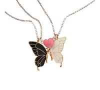 XAGMODSHN Ensemble de collier d'amitié avec pendentif papillon lumineux nocturne et collier à pendentif papillon à fermeture sécurisée, One Size, Métal, Pas de pierre précieuse