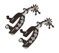 XAGMODSHN Éperons en bronze antique en argent allemand - Accessoires d'équitation pour cavaliers professionnels - Plaques décoratives en métal - Éperons de cheval