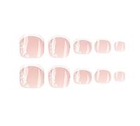 XAGMODSHN Faux ongles d'orteils français à presser blancs artificiels pour ongles d'orteils complets manucure art décoration pour femme