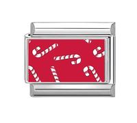 XAGMODSHN Fournitures De Fabrication Perles sur Le Thème Noël Lien Charme Italien Accessoire Fabrication Module Adapté Breloque Festive Rouge en Acier Inoxydable