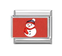 XAGMODSHN Fournitures De Fabrication Perles sur Le Thème Noël Lien Charme Italien Accessoire Fabrication Module Adapté Breloque Festive Rouge en Acier Inoxydable