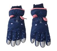XAGMODSHN Gants d'hiver thermiques chauds pour le snowboard et le ski pour enfants, coupe-vent, respirants, mignons, motif dessin animé, gants jetables pour femmes