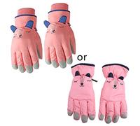 XAGMODSHN Gants d'hiver thermiques chauds pour le snowboard et le ski pour enfants, coupe-vent, respirants, mignons, motif dessin animé, gants jetables pour femmes