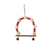 XAGMODSHN Hamac en bois pour perroquets avec perles colorées