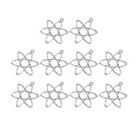 XAGMODSHN Lot de 10 pendentifs de structure atomique physique, chimie, bijoux pour les amateurs de science et à des fins éducatives, 33x26mm, Métal