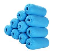 XAGMODSHN Lot de 100 bottes antidérapantes avec bande élastique faciles à porter et à enlever pour chaussures élastiques d'intérieur et d'extérieur, bleu clair, Taille unique