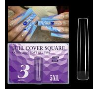 XAGMODSHN Lot de 180 faux ongles transparents extra longs 5XL pour French manucure avec ajustement naturel ongles en acrylique professionnel