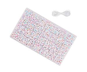 XAGMODSHN Lot de 1850 perles pratiques en forme de lettres de couleurs assorties - Lettres robustes - Idéales pour les activités éducatives des enfants - Personnaliser les accessoires de bijoux