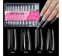 XAGMODSHN Lot de 192 faux ongles longs en acrylique pour femme