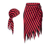 XAGMODSHN Lot de 2 bandanas de pirate, écharpe, jupe de pirate, accessoires de costume pour homme et femme, costume d'Halloween et de costumade, costume de capitaine
