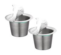 XAGMODSHN Lot de 2 coques de dosettes de café en acier inoxydable résistant aux hautes températures, convient pour les contenants expresso concentrés expresso