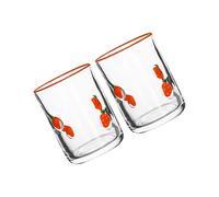 XAGMODSHN Lot de 2 gobelets à jus en verre résistants aux éclats - Capacité de 414 ml - Fonctionnels pour les décorations de salle à manger - Imprimé citron