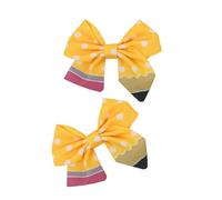 XAGMODSHN Lot de 2 pinces à cheveux pour filles, enseignants, accessoires de salle de classe, nœuds scolaires, cadeau de premier jour, pince à cheveux