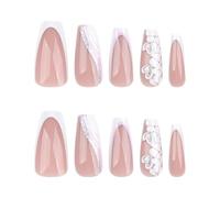 XAGMODSHN Lot de 24 faux ongles à coller avec motif serpent pour femme et fille