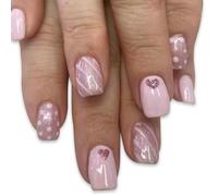 XAGMODSHN Lot de 24 faux ongles à coller sur le thème de l'amour pour la Saint-Valentin